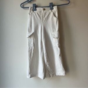 🌼 5/$20 Haute Hippie Kids White Corduroy Cargo Pants XS (4) – Soft Wide Leg